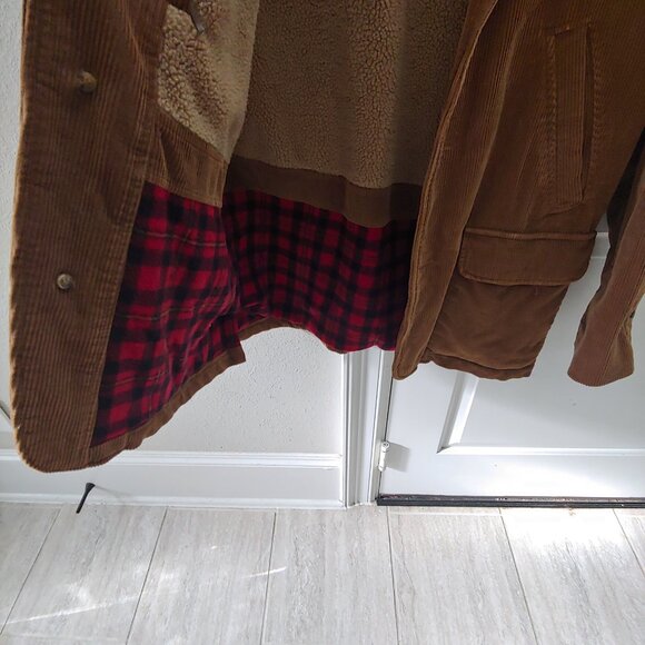 J Crew Jacket Mens large Corduroy  Suede Sherpa Lined Trucker - Picture 3 of 7